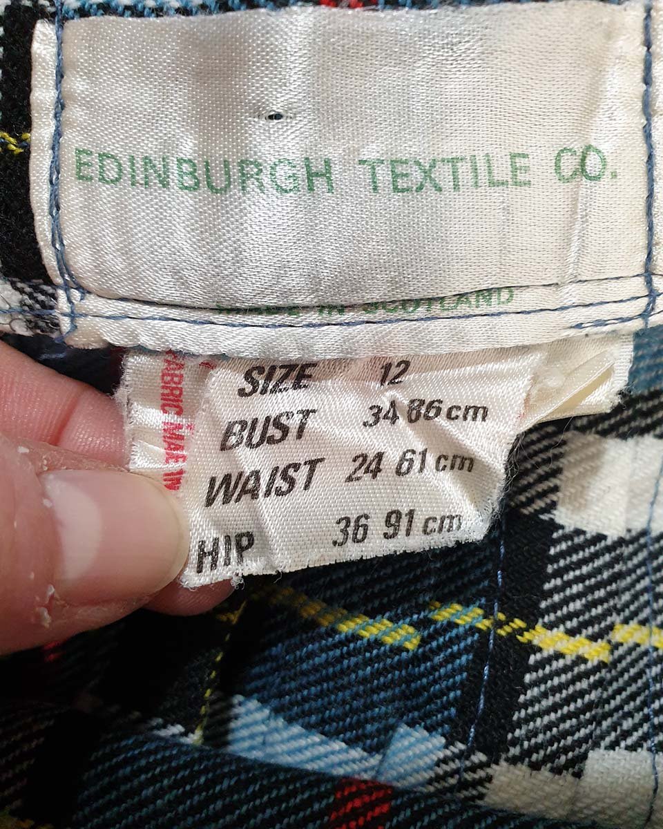 Vintage 1970's Edinburgh Textile Co Wool Tartan Skirt Suit Set