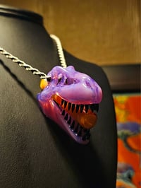 Image 2 of Mirage (CFL) T-Rex skull pendant with serendipity joint tip.