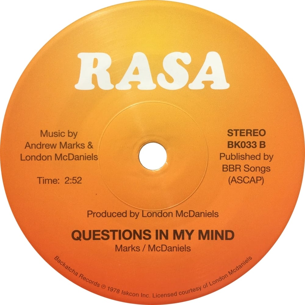 Image of RASA 'When Will The Day Come' / 'Questions In My Mind' LIMITED 45