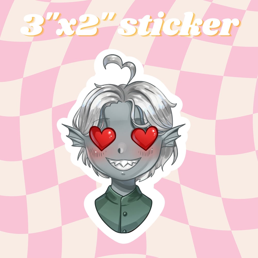 Image of Ke'ain Heart Eyes -- 3x2 inches -- Cute Matte Bookish Stickers Petra Palerno Sticker Bubble Babes