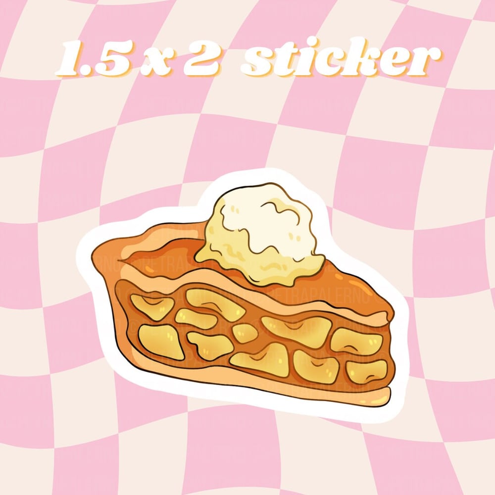Image of peach pie -- 1.5 x 2 inches -- Cute Matte Bookish Stickers Monster Fudgers Sticker Bubble Babes