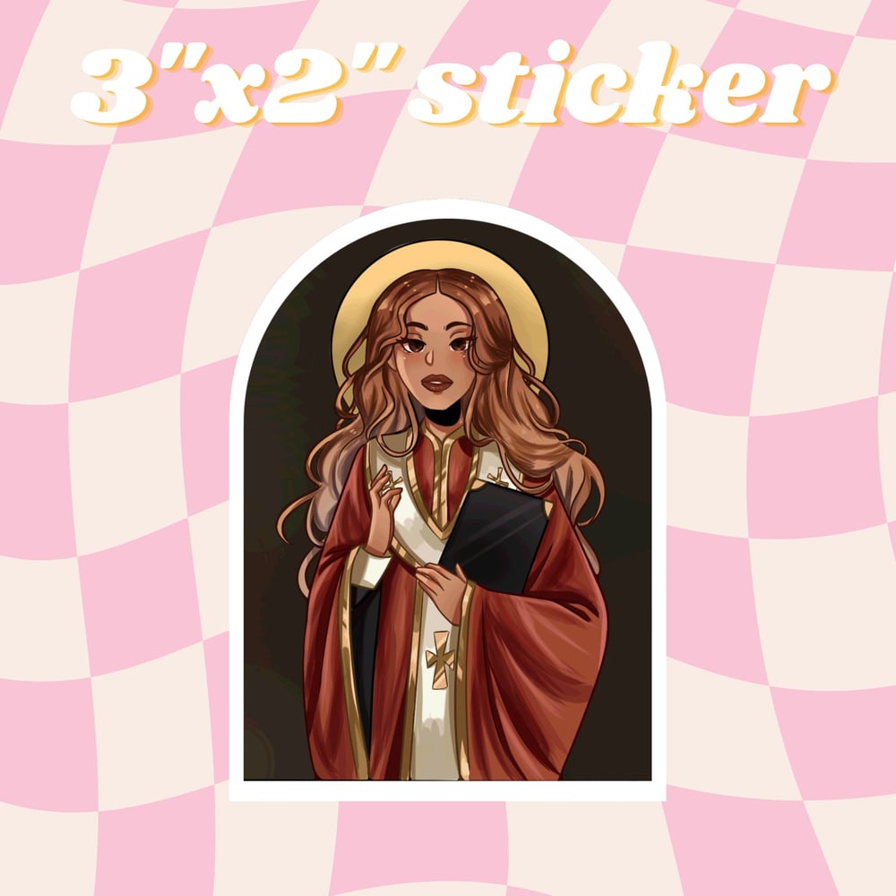 Image of Saint B Sticker -- 3x2 inches -- Cute Matte Bookish Stickers Petra Palerno Sticker Bubble Babes