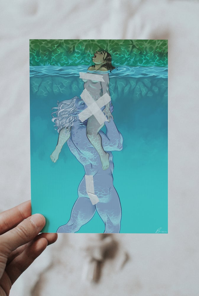 Image of Art Print "The Gem" by Rowan Woodcock -- bookish art Petra Palerno alien romance bubble babes