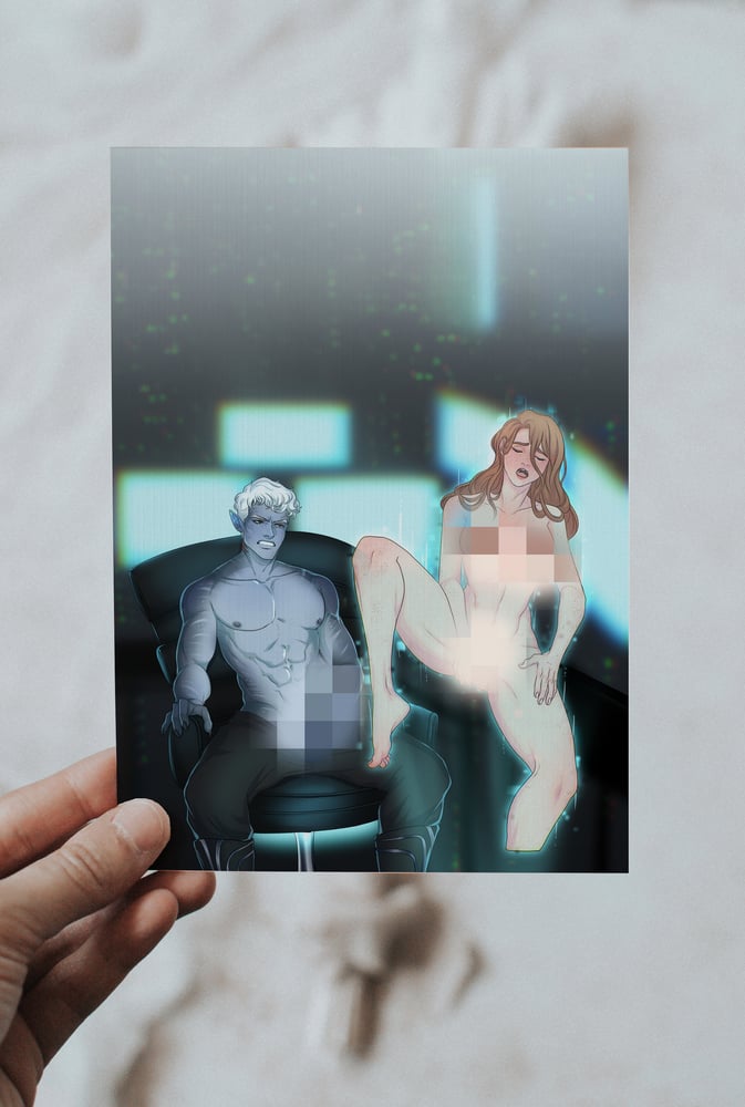 Image of Art Print "Not A Good Man" by Blood.writ -- bookish art Petra Palerno alien romance bubble babes