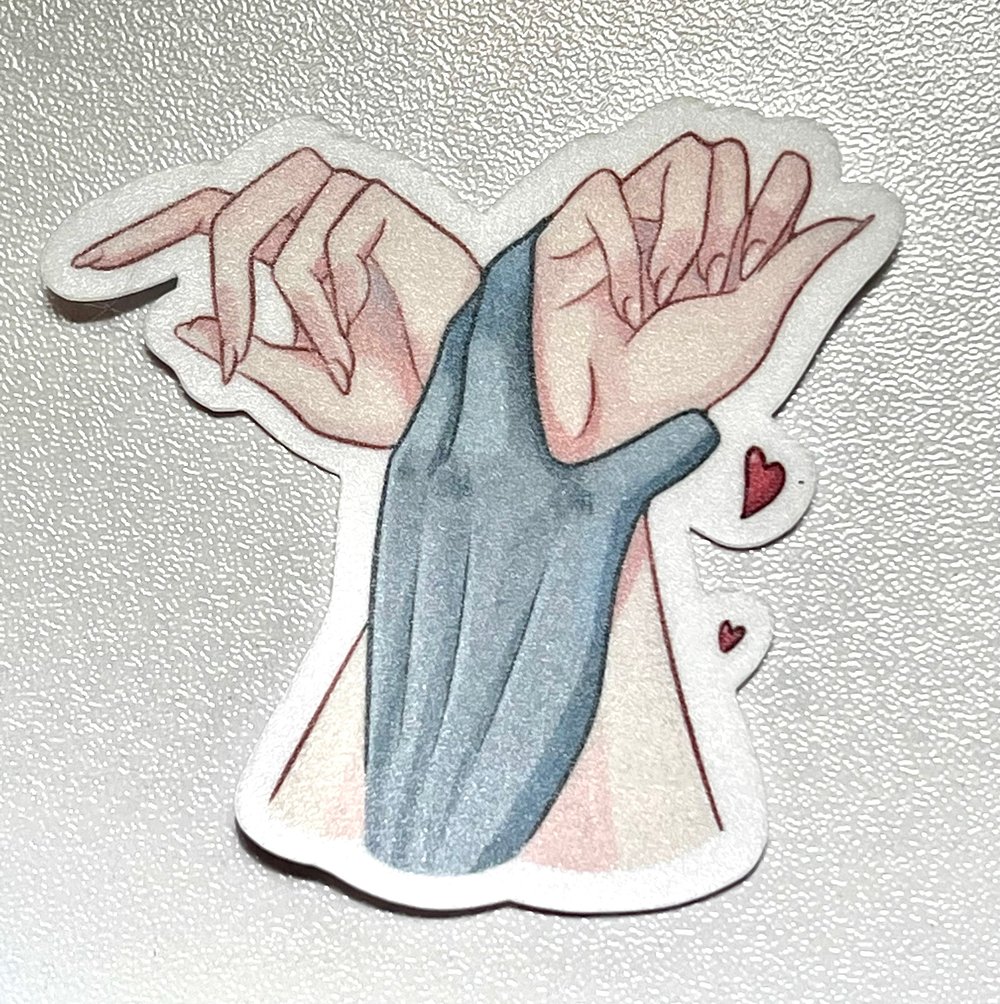 Image of Alien Hands -- 2.5x2.5 inches -- Cute Matte Bookish Stickers Petra Palerno Sticker Bubble Babes