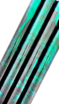 Image 4 of ‘Crab Nebula’  Makers Blank! Black shimmery to sparkling hues of blue-to-green Color shift!