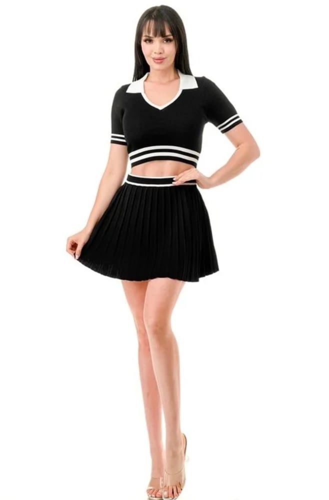 Image of Tennis Skirt Set (black) 