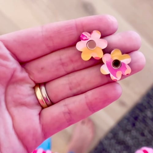 Image of 'Autumn Bloom' (hand painted) Mini Daisy Studs