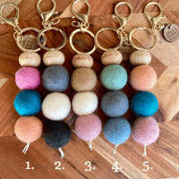 Image 3 of 'Mama' Feltball Keychain