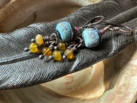 Image 5 of Blue and Yellow earrings/ n378