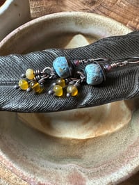 Image 4 of Blue and Yellow earrings/ n378