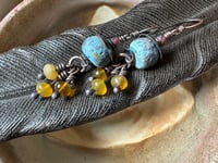 Image 1 of Blue and Yellow earrings/ n378