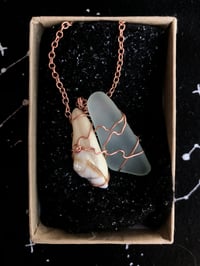 Image 2 of Pig’s Tooth and Sea Glass Necklace