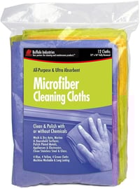 Buffalo Industries - 12" x 16" Ultra Absorbent Microfiber Cleaning Cloths (Pack of 12)