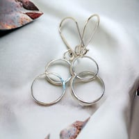 Image 2 of Vintage double ring sterling silver spoon earrings.