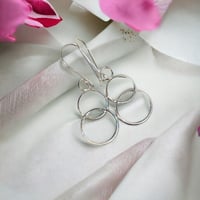 Image 3 of Vintage double ring sterling silver spoon earrings.