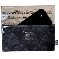 Image 1 of Wallpaper and Sheet Music Wallet - Charcoal Fans