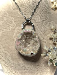 Image 2 of “Fresh Fallen Snow” Aura Quartz Geode