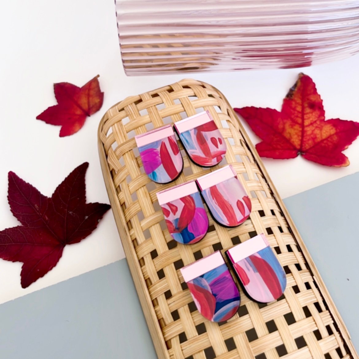 Image of 'Night Garden' (hand painted) Statement Studs