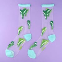 Image 1 of LILY OF THE VALLEY SHEER SOCKS