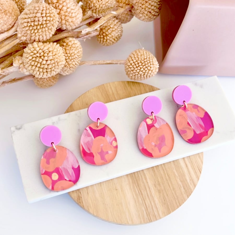 Image of 'Autumn Bloom' (hand painted) Everyday Dangles
