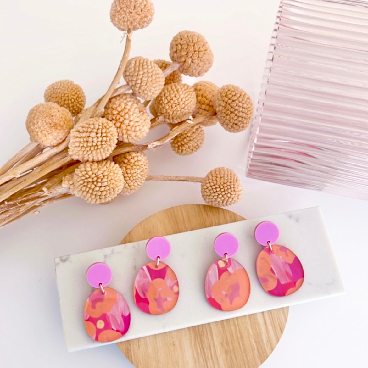 Image of 'Autumn Bloom' (hand painted) Everyday Dangles