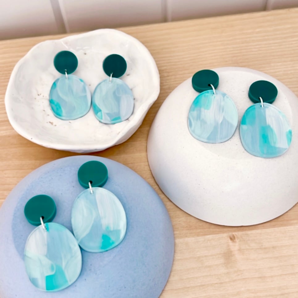 Image of 'Glacier' (hand painted) Everyday Dangles