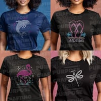 Image 2 of Rhinestone Tees (Choose from 9 Designs)
