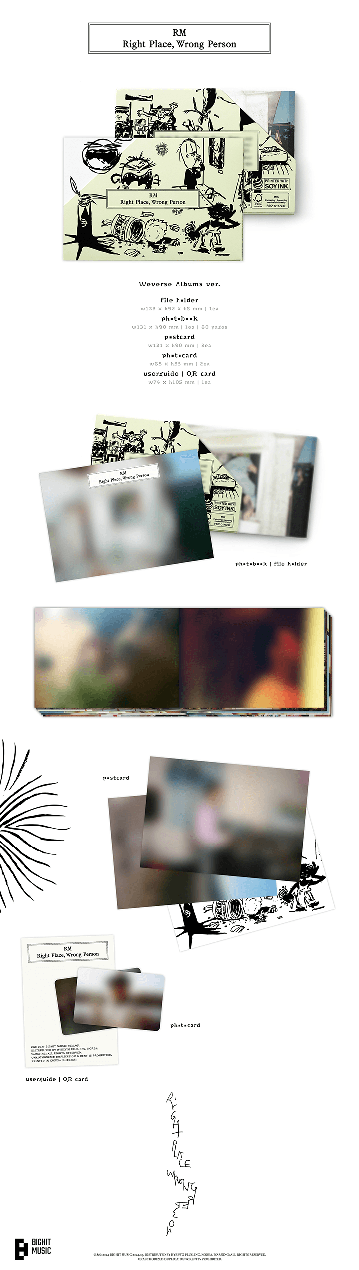 Image of RM 'Right Place, Wrong Person' (Weverse Album Ver.) + Weverse Shop POB