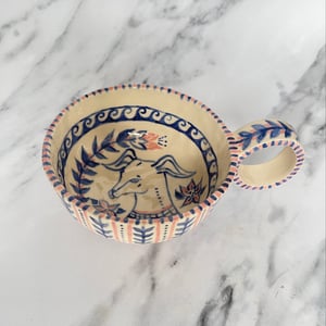 Image of Sighthound tea cup - Blue Foliage 