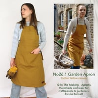 Image 2 of Gardening Apron with Harvesting Skirt Feature, Secateurs & Phone Pockets, Large Pouch Pocket. Ochre