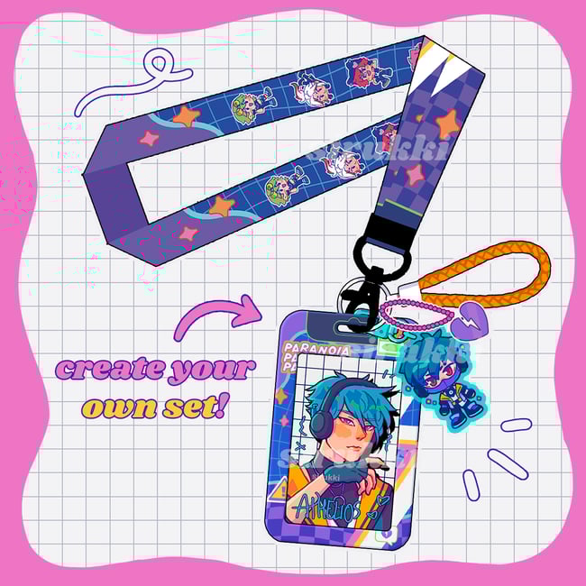 Hearsteel cardholder & lanyard