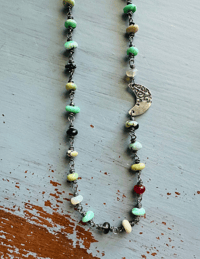 Image 4 of flash sale . variscite and ruby necklace with sterling moon