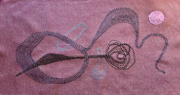 Image of Murmuration at Dusk - original embroidery