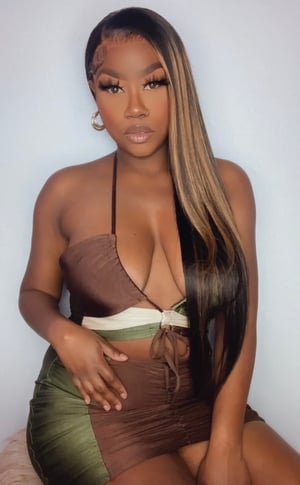 Image of 13x4 Brown Highlight Lace Front Wig in 24”