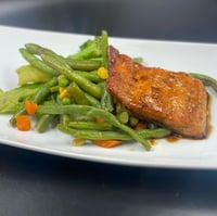 Honey Cajun Garlic Salmon with veggies 