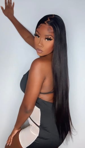 Image of 26” Long Jet Black 13x4 Lace Front Wig 