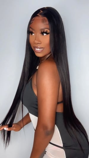 Image of 26” Long Jet Black 13x4 Lace Front Wig 