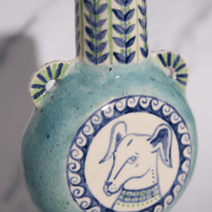 Image of Small Hand-built Stoneware Vase - Crackle Larimar