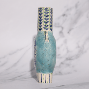 Image of Small Hand-built Stoneware Vase - Crackle Larimar