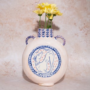 Image of Stoneware Hand-built Vase - Blossom Powder