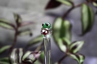 Image 3 of Frog with a Mushroom Glass Stir Stick