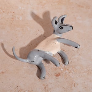 Image of 'Nosy Nellie' Ceramic Whippet Greyhound Sighthound Figurine