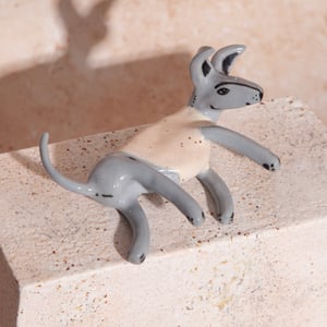 Image of 'Nosy Nellie' Ceramic Whippet Greyhound Sighthound Figurine