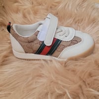 Image 1 of White Striped Sneakers