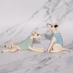 Image of 'Dandy David' Ceramic Whippet Greyhound Sighthound Figurine