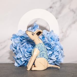 Image of 'Dandy David' Ceramic Whippet Greyhound Sighthound Figurine