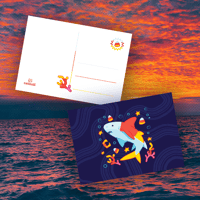Image 1 of Candy Corn Shark 5"x7" Postcard