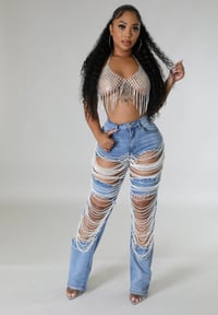 Image 2 of Pearls And Chains Excite Me Jeans