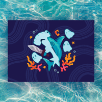 Image 1 of Hammerhead Shark Knight 5"x7" Fine Art Print
